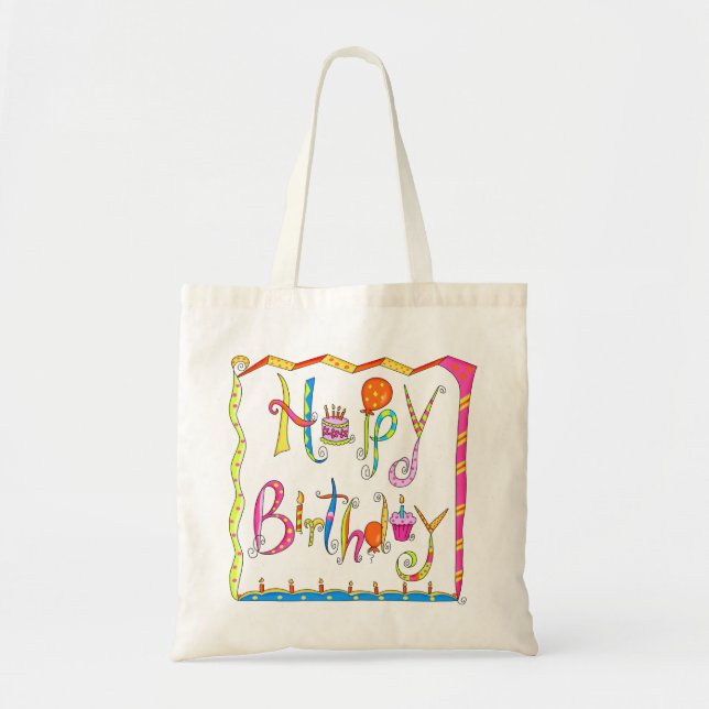 Bolsa Tote Feliz Aniversário Tote Bag (Frente)