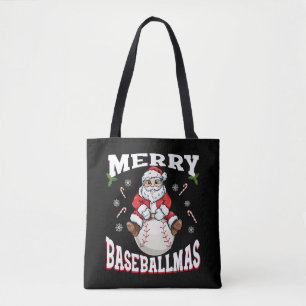 Bolsa Tote Feliz Baseballmas Engraçado Papais noeis de Baseba