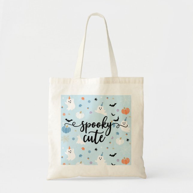 Bolsa Tote Feliz Bebê Azul Fantasma, Dia das Bruxas (Frente)