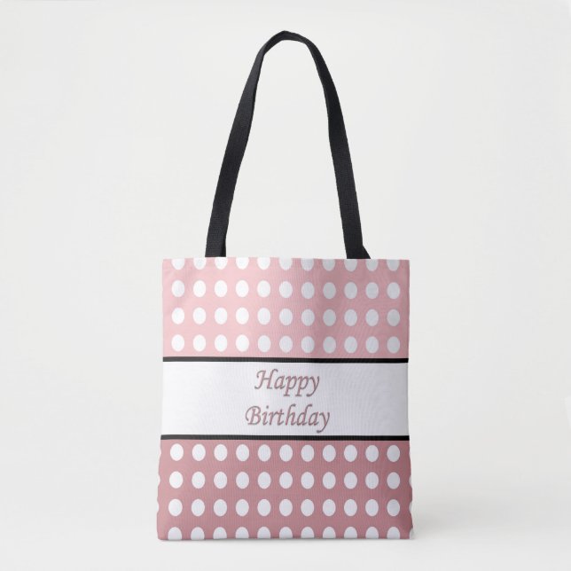 Bolsa Tote Feliz Bolinhas de aniversário (Frente)