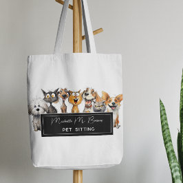 Bolsa Tote Feliz Cachorro Louco Cães Pet Sitter Business