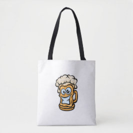 Bolsa Tote Feliz Cama De Cerveja, Ilustração Engraçada