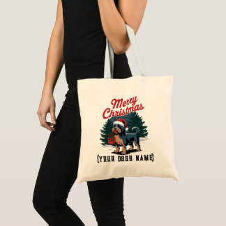 Bolsa Tote feliz cão de natal