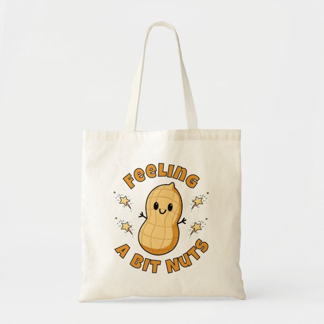 Bolsa Tote Feliz Cartoon de amendoim Kawaii - Sentindo Um Pou (Frente)