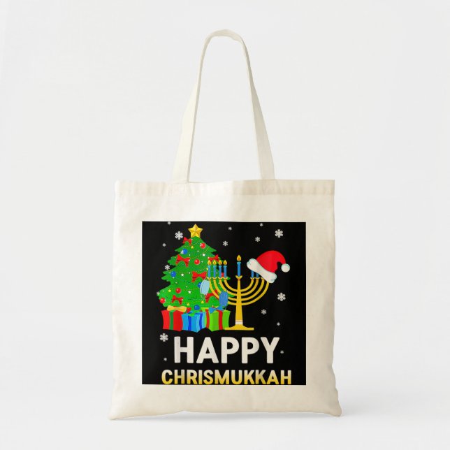 Bolsa Tote Feliz Chrismukkah Natal Judeu Hanukkah Holida (Frente)