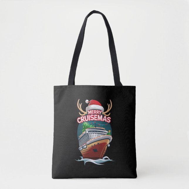 Bolsa Tote Feliz Cruisemas Cruise Ship Family Christmas Funny (Frente)