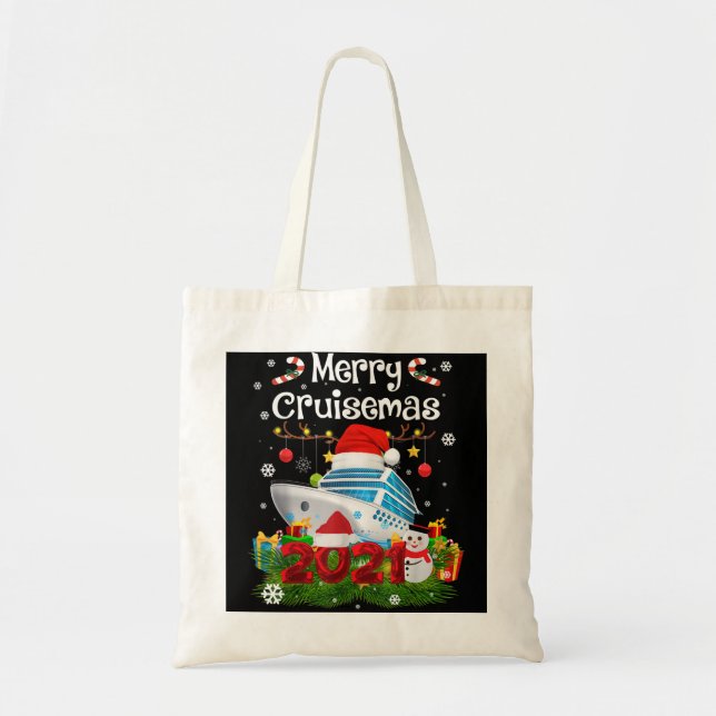 Bolsa Tote Feliz Cruisemas Navio De Cruzeiro De Natal Para Me (Frente)