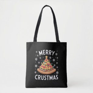 Bolsa Tote Feliz Crustmas Pizza Árvore de Natal Presentes Xma