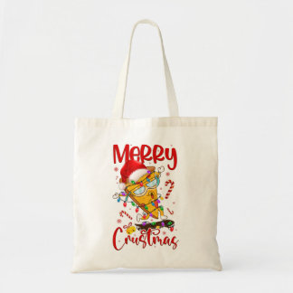 Bolsa Tote Feliz Crustmas Pizza Natal Árvore Natal Feriado P