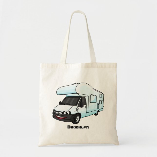 Bolsa Tote Feliz desenho animado da câmera (Frente)