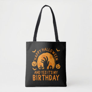 Bolsa Tote Feliz Dia das Bruxas e Sim, é o meu aniversário