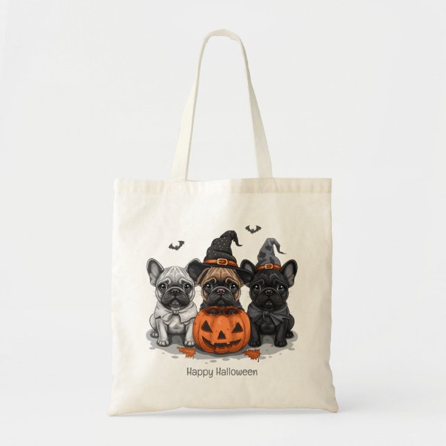 Bolsa Tote Feliz Dia das Bruxas em Francês (Frente)