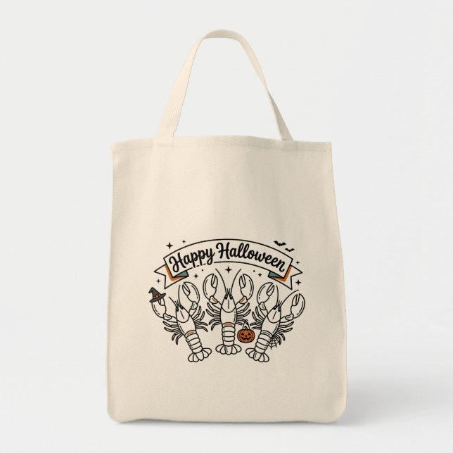 Bolsa Tote Feliz Dia das Bruxas Lagostas (Frente)