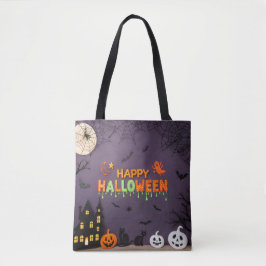 Bolsa Tote Feliz Dia das Bruxas Spooky & Cute Trick ou Tratar