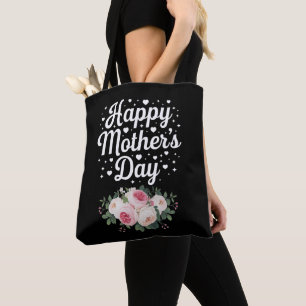 Bolsa Tote Feliz Dia das Mães Floral Fofo Mamãe Avó Esposa