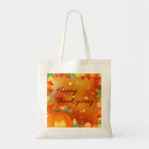 Bolsa Tote Feliz Dia de Ação de Graças Folhas de outono