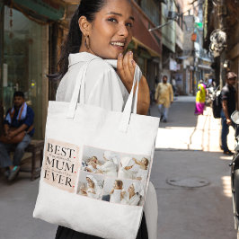 Bolsa Tote Feliz dia de as mães Rosa de Colagem Moderna