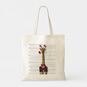 Bolsa Tote Feliz dia de os namorados Culpado de Mugshot Giraf
