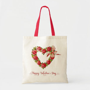 Bolsa Tote Feliz dia de os namorados Floral de Ferida Vintage