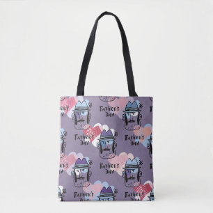 Bolsa Tote Feliz Dia de os pais. Carro de saudação exclusivo