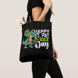 Bolsa Tote Feliz Dia de São Patrício do Dinossauro T Rex