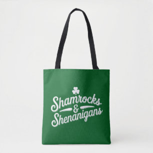 Bolsa Tote Feliz Dia de São Patrício Trevo Sortudo&Travessura