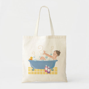 Bolsa Tote Feliz Dia do Spa - mulher na banheira de banho