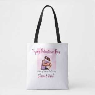 Bolsa Tote Feliz dia dos namorados beijos modernos amam acres