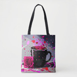 Bolsa Tote Feliz Dia dos Namorados Café e Confetes