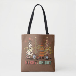 Bolsa Tote Feliz e Bright Árvores de Natal Boho Comprando