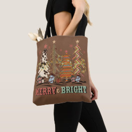 Bolsa Tote Feliz e Bright Árvores de Natal Boho Comprando