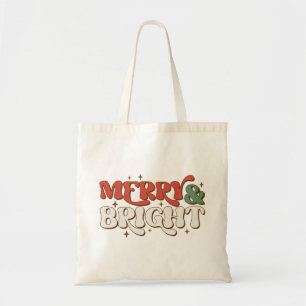 Bolsa Tote Feliz e Bright Retro Natal