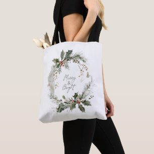 Bolsa Tote Feliz e Bright Watercolor, Terra de Natal