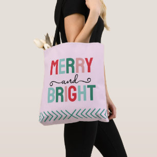 Bolsa Tote Feliz e Natal brilhante