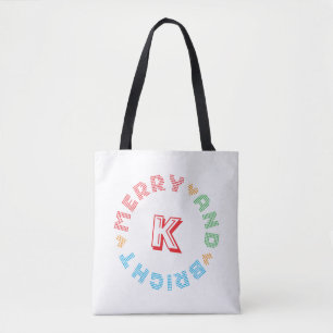 Bolsa Tote Feliz E Tipografia Brilhante Monograma
