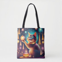 Feliz gato celebrando o Natal,Bolsa