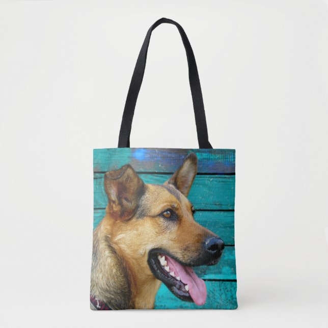 Bolsa Tote Feliz German shepherd (Frente)