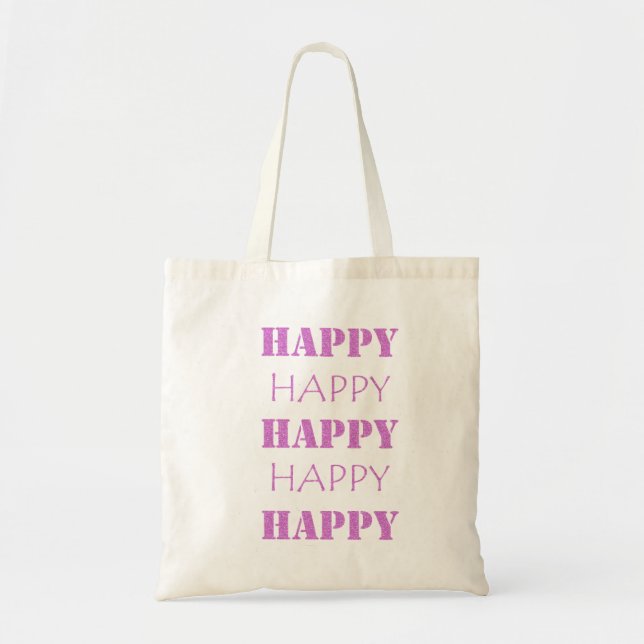 Bolsa Tote Feliz Glitter (Frente)