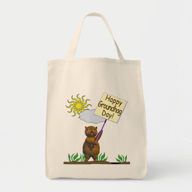 Bolsa Tote Feliz Groundhog Day Groundhog (Frente)