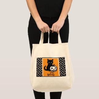 Bolsa Tote Feliz Halloween Abóbora Jack O' Lantern