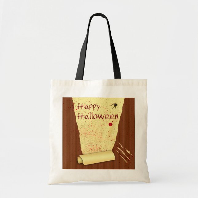 Bolsa Tote Feliz Halloween Bloody Wallpaper (Frente)