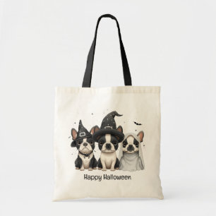 Bolsa Tote Feliz Halloween Boston Terrier Dogs