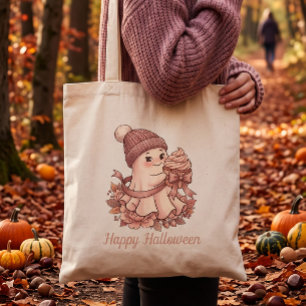 Bolsa Tote Feliz Halloween Cute Autumn Colheita Fantasma&Cupc