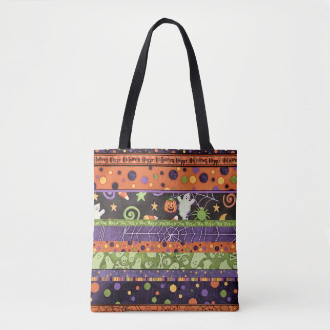 Bolsa Tote Feliz Halloween Fantasmas Pumpkins Candy (Frente)