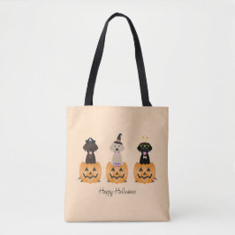 Bolsa Tote Feliz Halloween Labrador Retriever Cães Pumpkin