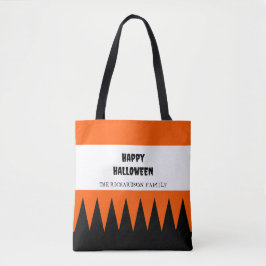 Bolsa Tote Feliz Halloween Laranja Preto Personalizado