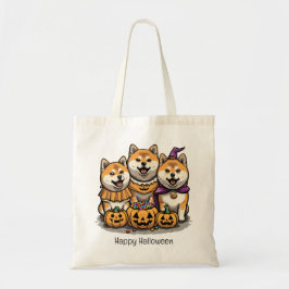 Bolsa Tote Feliz Halloween Shiba Inu Dogs