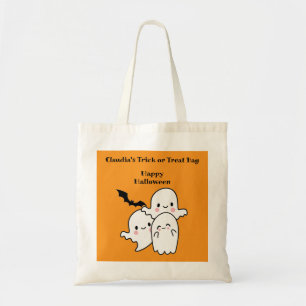 Bolsa Tote Feliz Halloween TRICK ou TREAT Ghost Bats