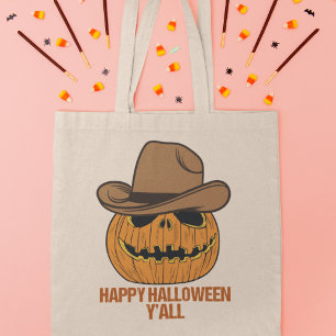 Bolsa Tote Feliz Halloween Vocês todos Engraçados Cowboy Ja