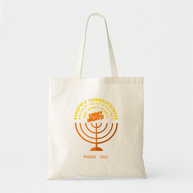 Bolsa Tote Feliz Hanukkah Oito Noites de Celebração (Frente)